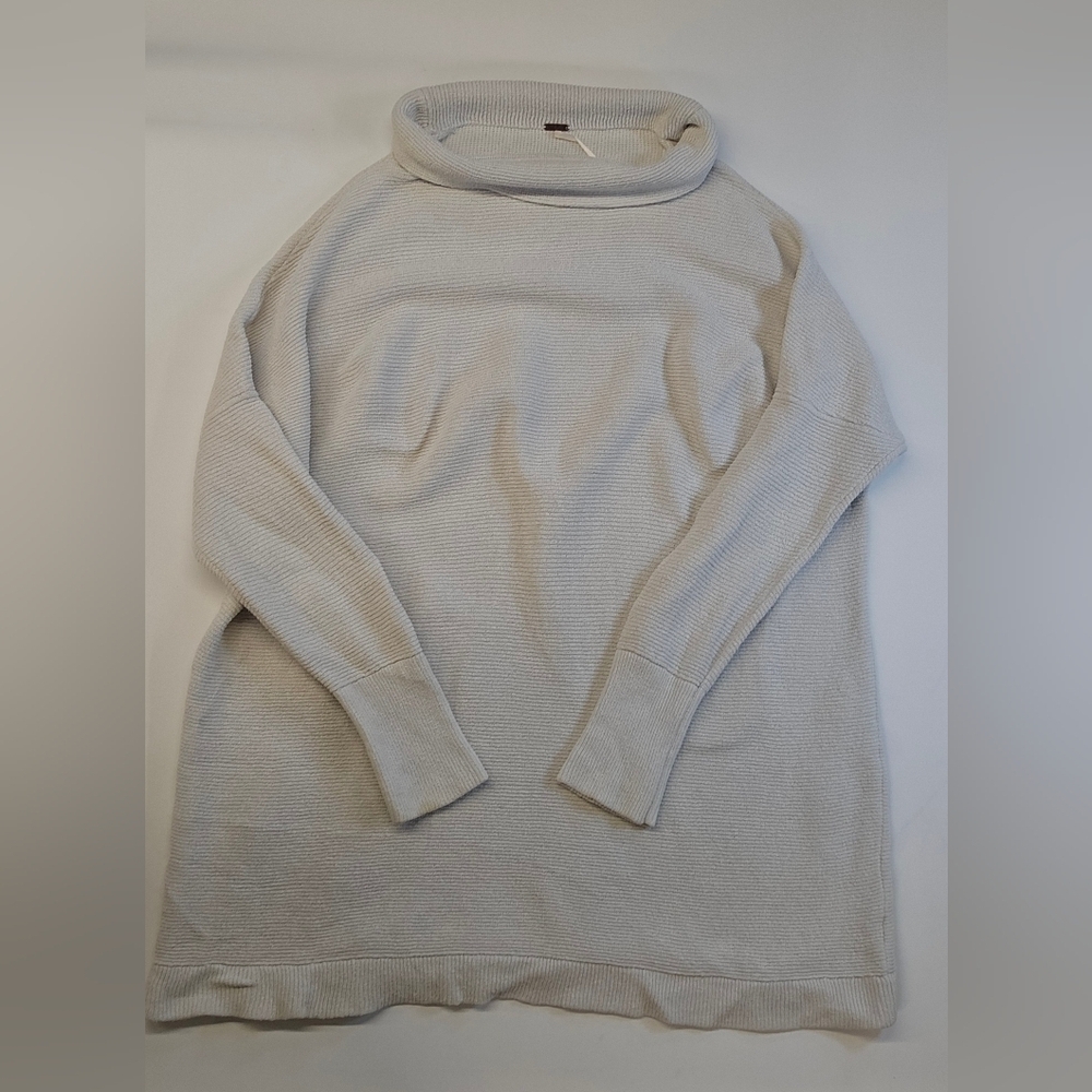 Free People Ottoman Sweater Size M Eucalyptus Mock Neck Long Sleeve Slouchy